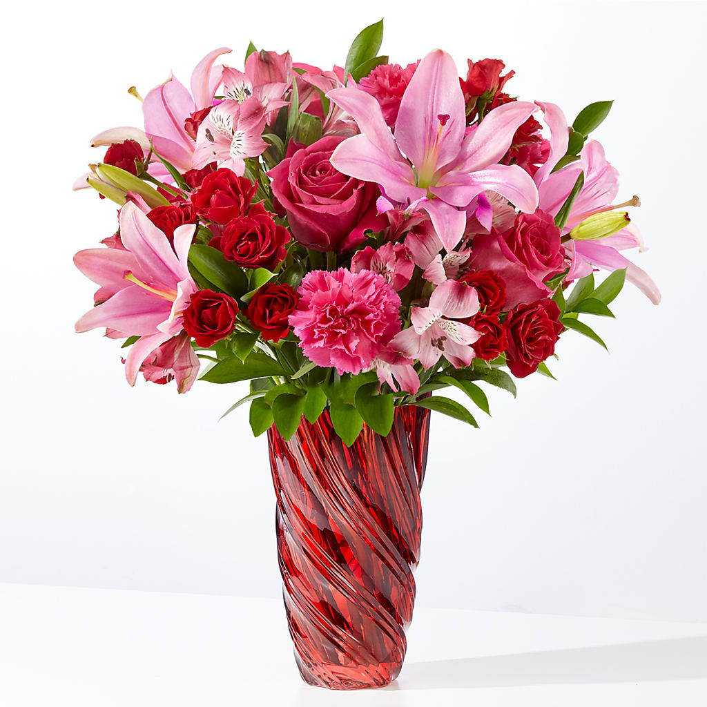 In Love Bouquet with Luxe Swirl Vase – My Enchanted Florist, Sandy Spring MD