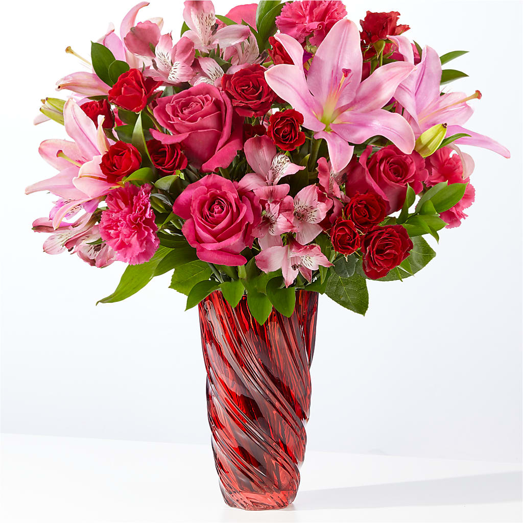In Love Bouquet with Luxe Swirl Vase – My Enchanted Florist, Sandy Spring MD