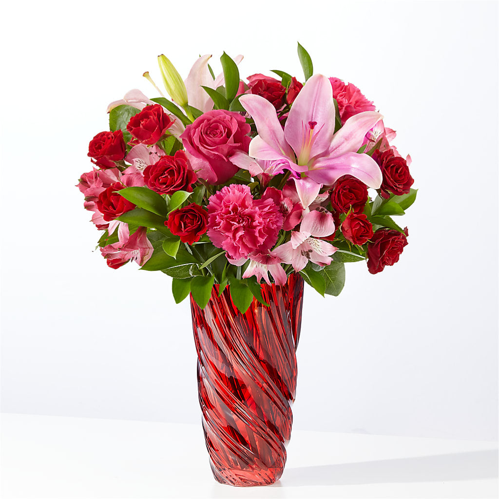 In Love Bouquet with Luxe Swirl Vase – My Enchanted Florist, Sandy Spring MD