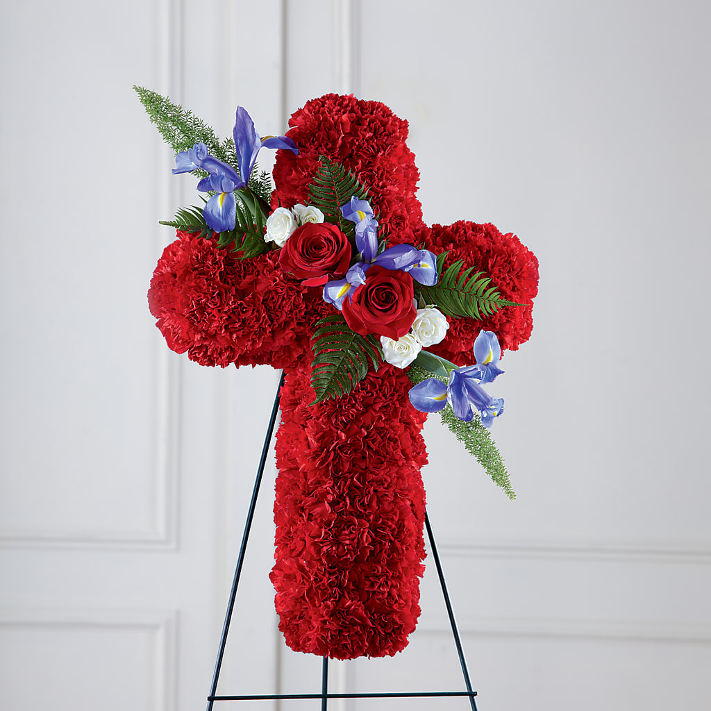 Faithful Hero Floral Cross – My Enchanted Florist, Sandy Spring MD
