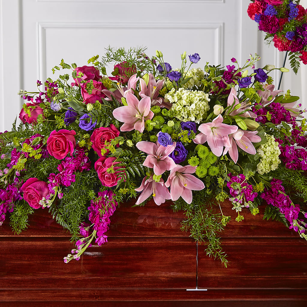 Radiant Tribute Casket Spray – My Enchanted Florist, Sandy Spring MD