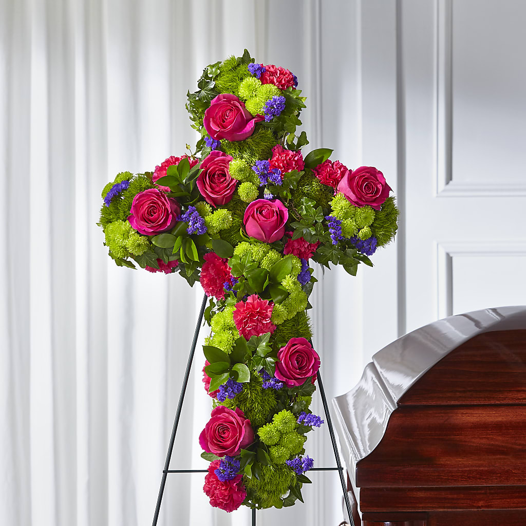 Tribute Rose Floral Cross – My Enchanted Florist, Sandy Spring MD