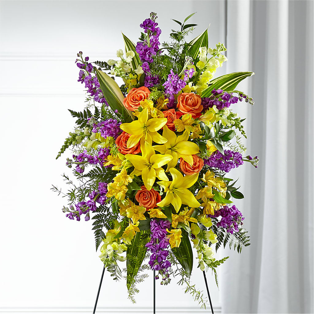 Thoughtful Prayers Standing Spray – My Enchanted Florist, Sandy Spring MD