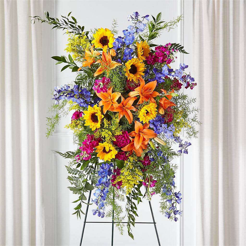 Sunlit Memories Standing Spray (Standard) – My Enchanted Florist, Sandy Spring MD