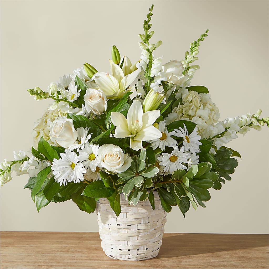 Ivory Elegance Floral Basket – My Enchanted Florist, Sandy Spring MD