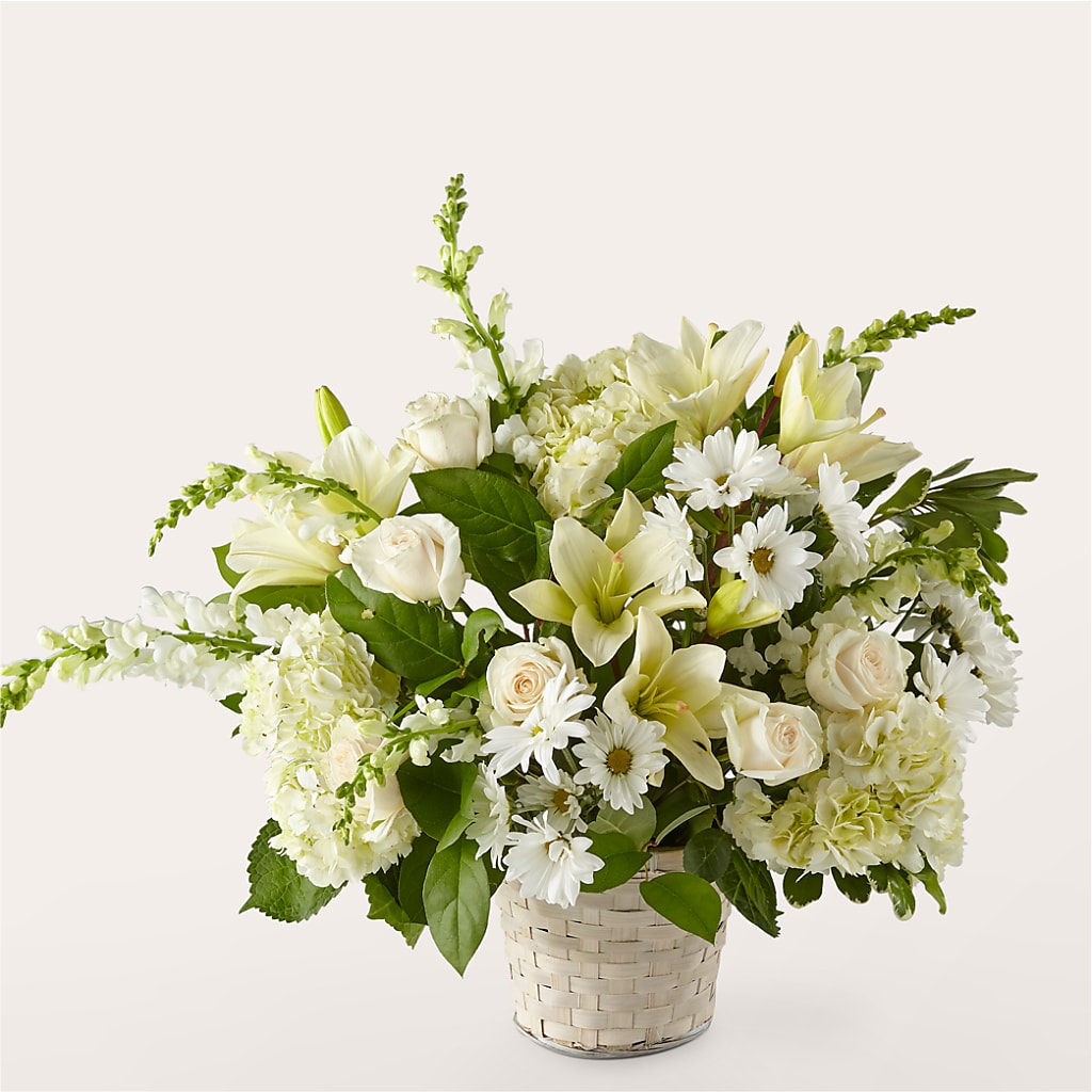 Ivory Elegance Floral Basket – My Enchanted Florist, Sandy Spring MD