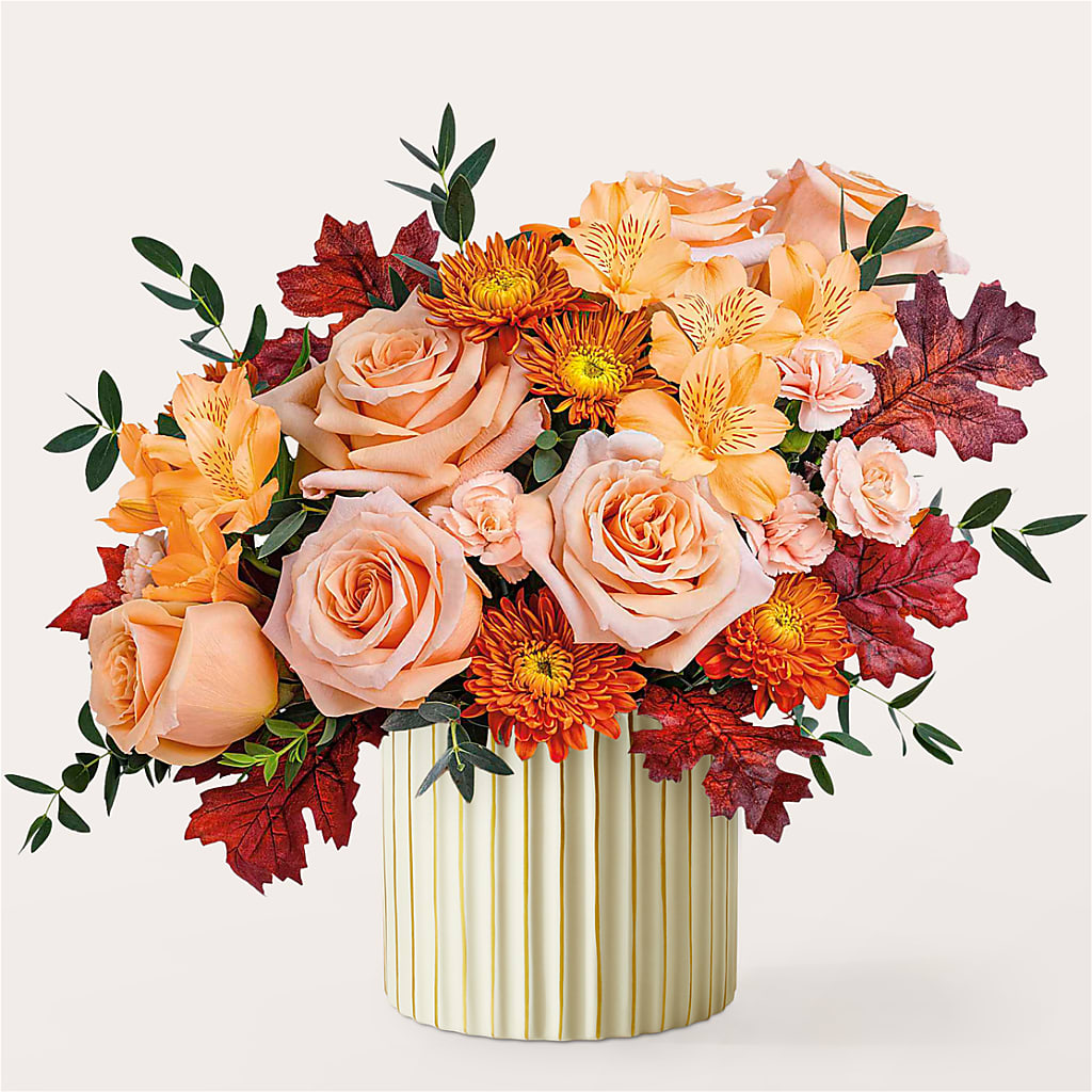 Spiced Latte Bouquet with Ivory Vase – My Enchanted Florist, Sandy Spring MD