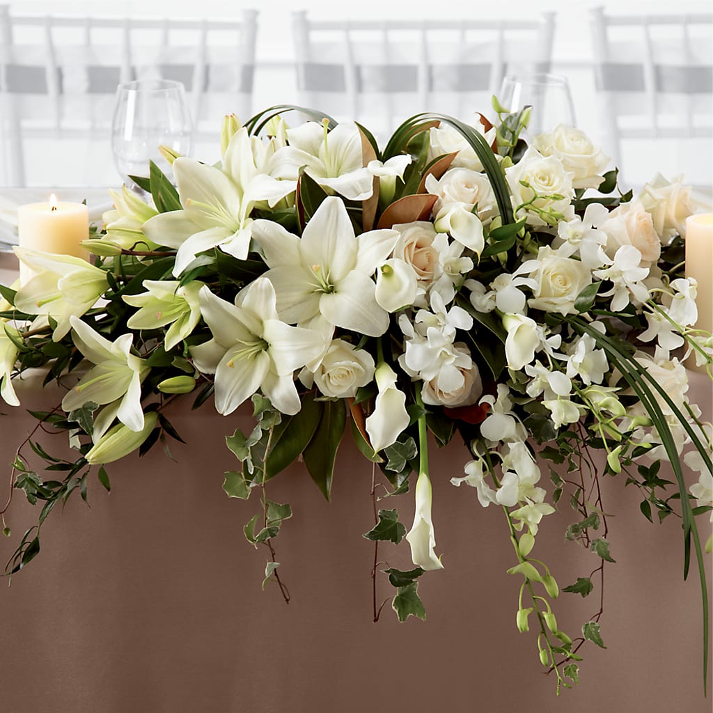 White Linen Arrangement – My Enchanted Florist, Sandy Spring MD