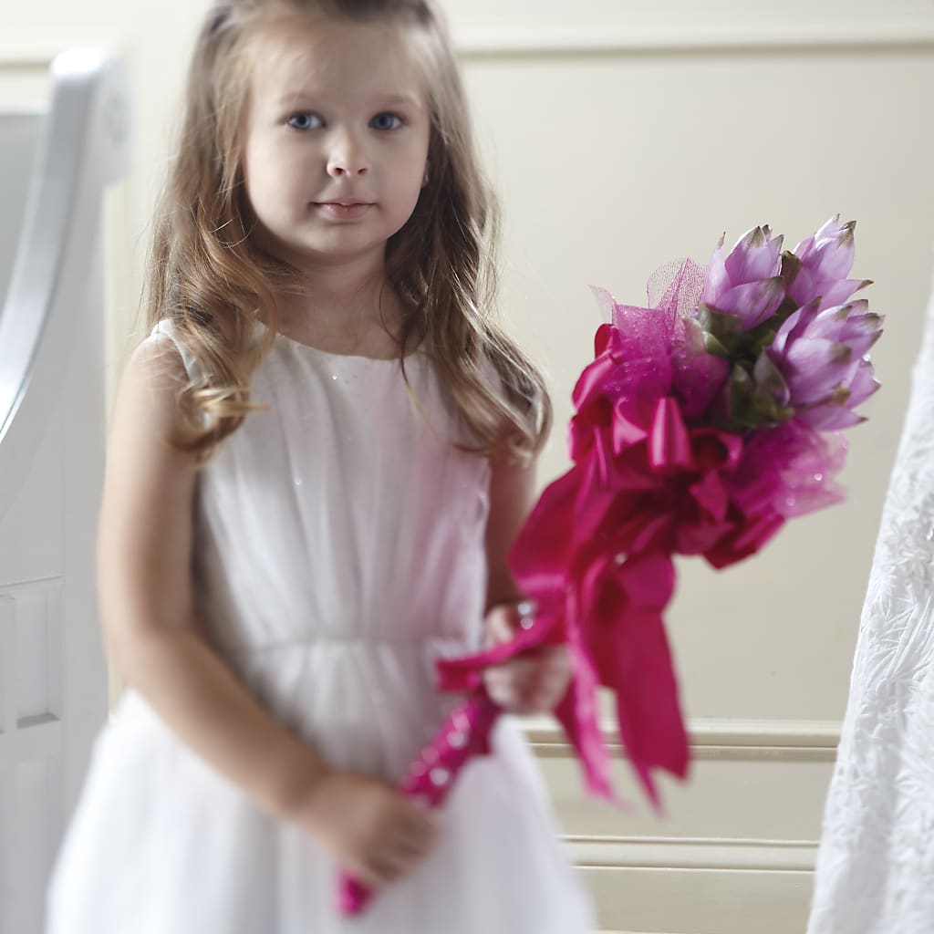 Sparkle Pink Flower Girl Bouquet – My Enchanted Florist, Sandy Spring MD