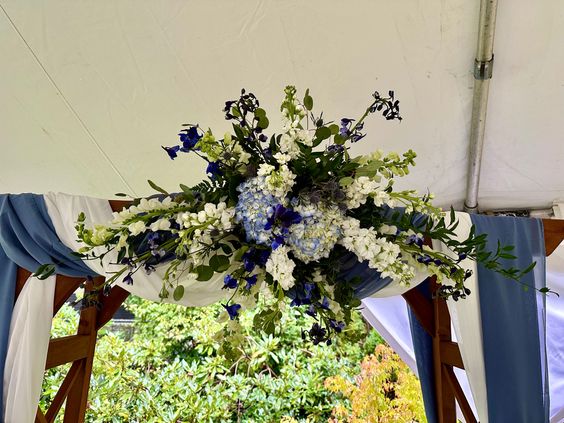 White and Blue Arch Pieces – My Enchanted Florist, Sandy Spring MD