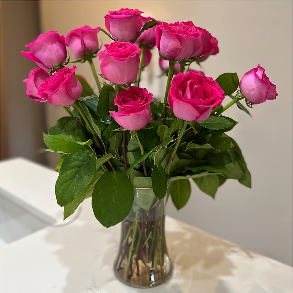 Long Stem Pink Rose Bouquet –  My Enchanted Florist, Sandy Spring MD
