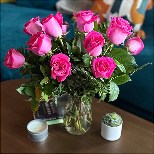 Long Stem Pink Rose Bouquet –  My Enchanted Florist, Sandy Spring MD