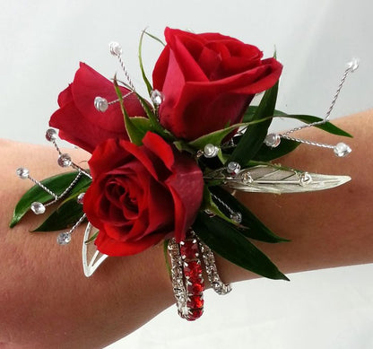 Red Bling Corsage –  My Enchanted Florist, Sandy Spring MD