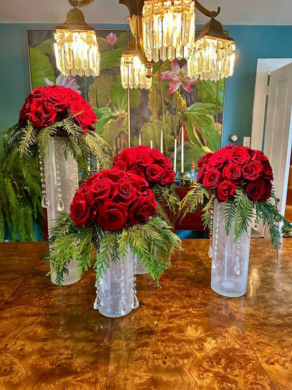 Red roses Centerpieces –  My Enchanted Florist, Sandy Spring MD