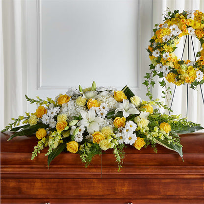 Golden Harmony Casket Spray –  My Enchanted Florist, Sandy Spring MD