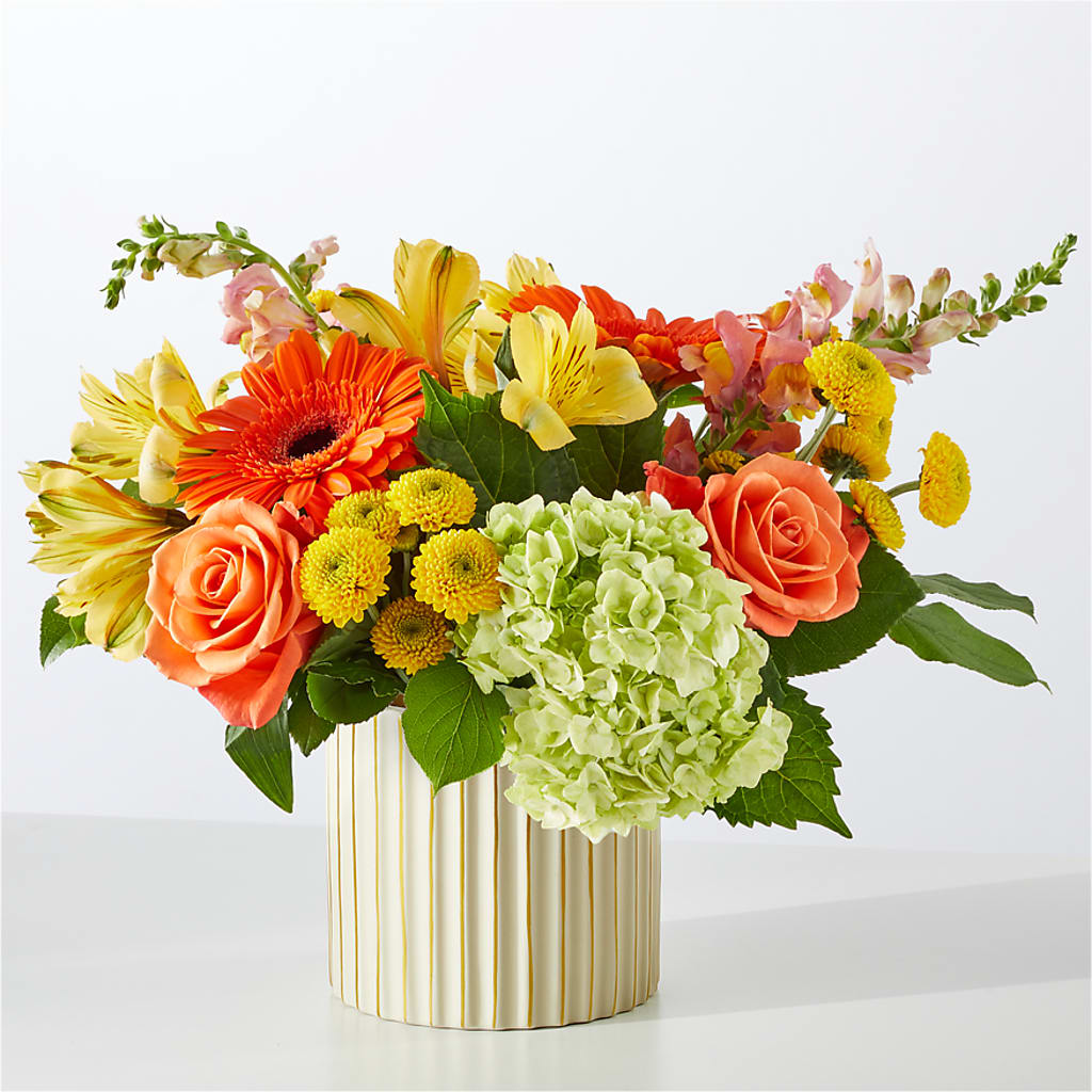 Autumn Sunshine Bouquet with Ivory Vase –  My Enchanted Florist, Sandy Spring MD