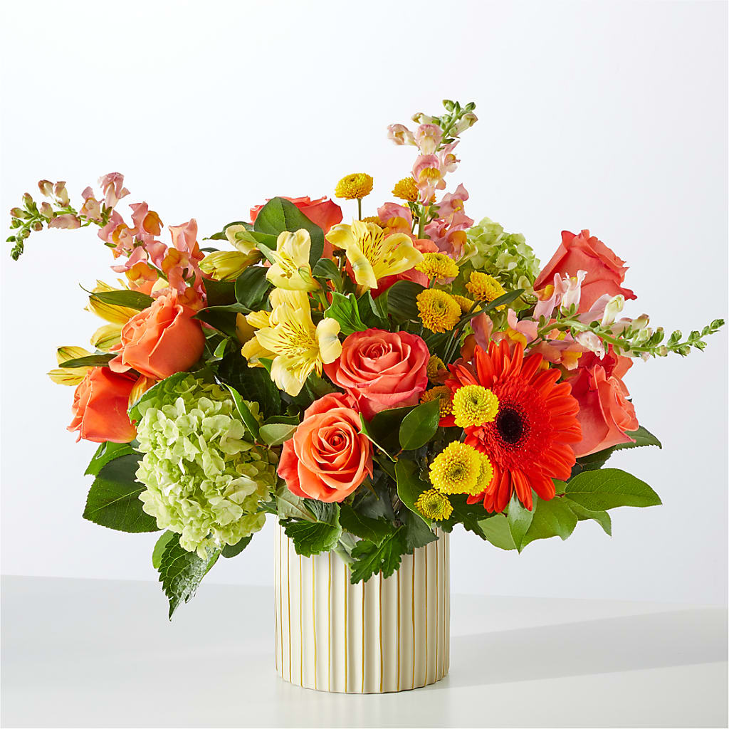 Autumn Sunshine Bouquet with Ivory Vase –  My Enchanted Florist, Sandy Spring MD