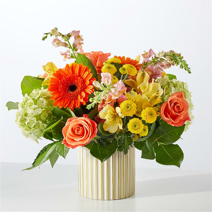 Autumn Sunshine Bouquet with Ivory Vase –  My Enchanted Florist, Sandy Spring MD