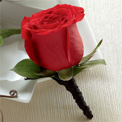 Red Rose Boutonniere –  My Enchanted Florist, Sandy Spring MD