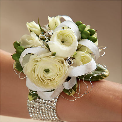 White Wedding Corsage –  My Enchanted Florist, Sandy Spring MD