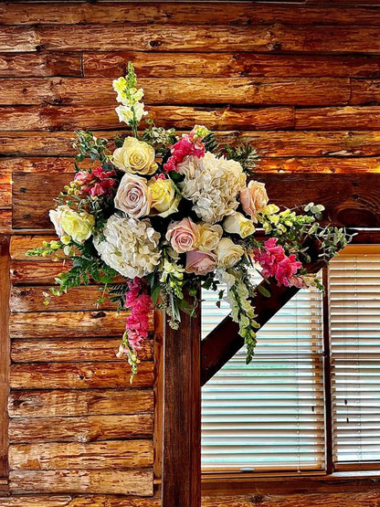 White and Pink Arch Piece –  My Enchanted Florist, Sandy Spring MD
